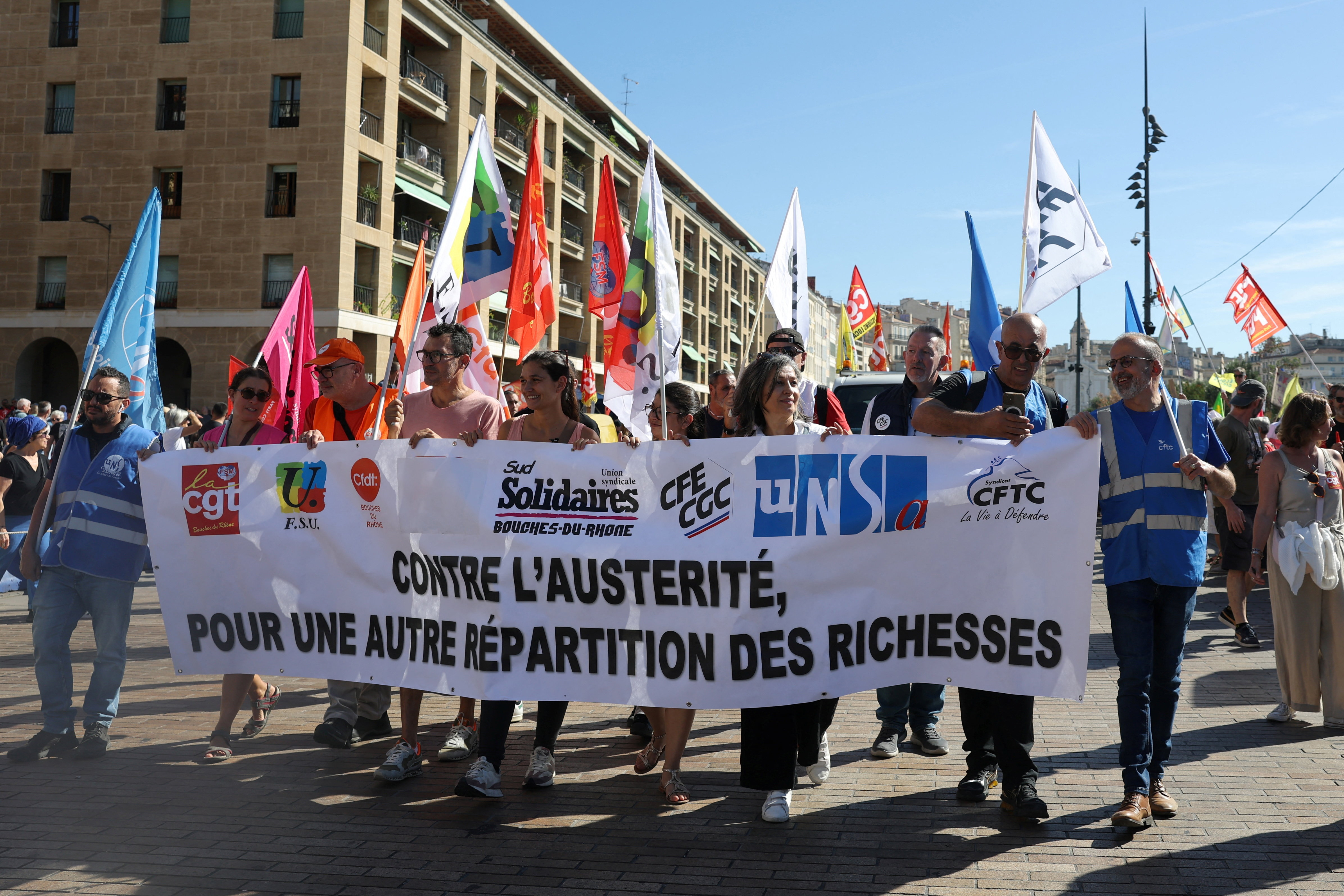 Strikes across France as workers march against austerity plan